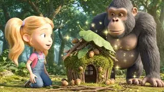 King Kong & Cute Girl in Forest &ndash; 3D Cartoon Adventure with Sound Effects & Music