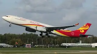 Hainan Airlines Airbus A330-300 B-1048 Take Off at Manchester Airport