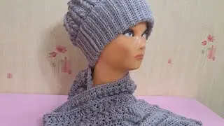 Crochet hat &scarf part1(scarf) شال وکلاه قلاببافی قسمت۱ )شال)
