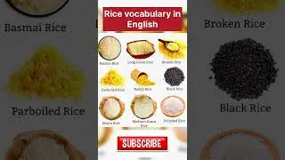 Rice vocabulary in English / #learnenglish #englishspeaking #storytimeforkids