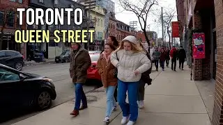 Toronto Saturday Queen Street Downtown walking Tour March 2022 Canada