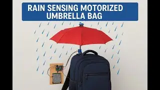 HVS-4539. Rain Sensing Motorized Umbrella Bag mounted #SmartUmbrella#rainsensor #ArduinoGadget
