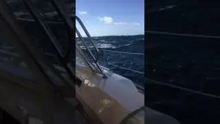 Island Packet 485 in a gale