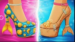 Spooky Mermaid Transformation 🧜🏼&zwj;♀️ Crazy Art Hacks: Luxe vs Cheap Challenge!