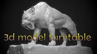 sabertooth tiger 360 turntable 3d model