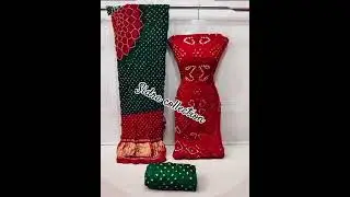 Semi gaji silk heavy  bandhej with makdi bandhej tissue pallu  #bandhani #dress #sidracollection