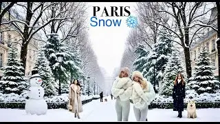 Paris Snow Walk 2026 ❄️ Pyramid du Louvre on a Winter Day | 4K
