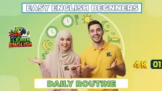 My Daily Routine in English - Easy for Beginners #Lesson1 | Adam & Lina