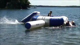 RAVE Sports Splash Zone Water Bouncers with Slide, Balance Log and Boarding Platform