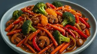 healthy salad recipe with Sweet-Savory Sauce 🥗