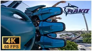 Mako Back Row 4K 60FPS Horizon-Leveled POV | SeaWorld Orlando