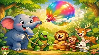 🎈 Elephant's Giggle Gas Balloon 🐘😂 Funny Jungle Story |Kids Musti Music Rhymes |Best Kids songs