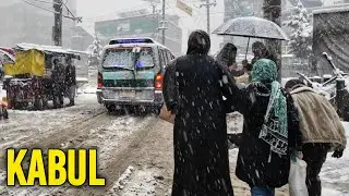 Life in Kabul During First Snow ❄️ | Afghanistan Capital Walking Tour 4K[FULL TOUR]
