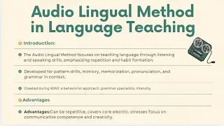 Audio lingual method in Languages teaching.Introduction history,Advantage&Disadvantages. 