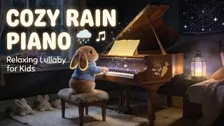 Bunny's Rainy Night Lullaby 🐰🌧️Gentle Rain & Piano Music for Baby Sleep 💤