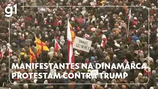 Jornal Hoje: Manifestantes na Dinamarca protestam contra ameaças de Trump