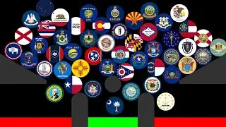 ALL 50 US States Marble Race in Algodoo