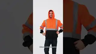 ProtectX Orange Pullover High Visibility Hoodie Safety Reflective Sweatshirt with Large Pockets