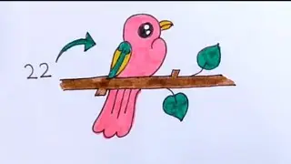 Bird Drawing for Beginners || Bird Scenery Drawing || Birds Drawing Colour || How to Draw Birds.
