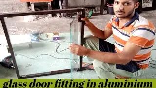 How To glass door// fitting in aluminium frame// push कैचर कैसे लगाएं