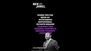 Power Tips For Outstanding Keynote Speaking: Originality & 