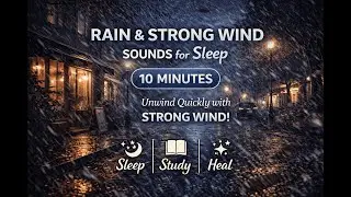 Quick Calm: Rain + Strong Wind | Sleep &bull; Study &bull; Healing (10 Minutes) | Wind Gusts