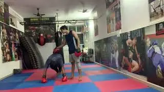 Morning boxing pad work at MMA Tigers 