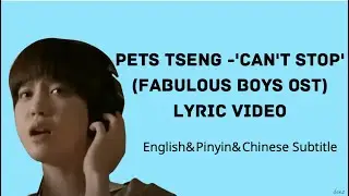 Pets Tseng - Can't Stop [Fabulous Boys OST] (English/Pinyin/Chinese) Lyrics