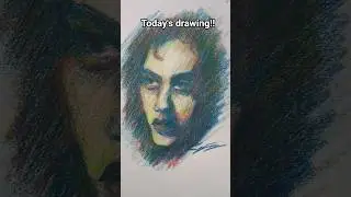 Multi-colored pencil portrait! #art #drawing #artshorts #portrait #colorpencil #artist