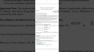 B.A,3rd sem english compulsory syllabus and paper pattern of gndu University #viralshort #education