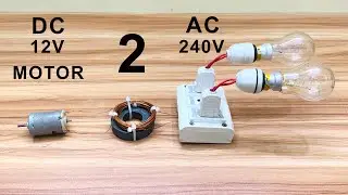 How to make free energy generator 100% using DC 12V motor tow AC 240V and light bulb at home