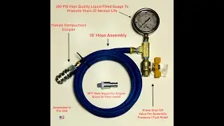 Compucheck Style Diesel Fuel Pressure Test Gauge Assembly