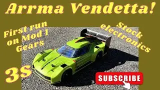 Arrma Vendetta Rc Car! First run on Mod 1 gears, #rc #rccar #arrma