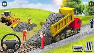 Railway Road Builder Simulator 3D - Train Station Road Construction Game #3 - Android Gameplay