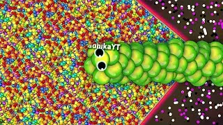 OMG🐍AGAIN KING PINKY🩷 FEED CUTE NOOBS IN SNAKE IO SNAKE IO🐍 BEST EPIC SNAKE IO GAMEPLAY 🐍#snakeio 