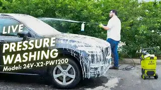 Join Snow Joe DIY expert LIVE to pressure wash a car with the Sun Joe 24V-X2-1200  pressure washer!