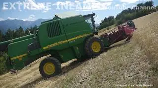 MOISSON EXTRÊME EN MONTAGNE JOHN DEERE 9580i WTS 4X4  HILLMASTER BLOQUE