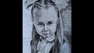 Portrait of a Girl by photo. Dry brush./Портрет девочки по фото. Сухая кисть.