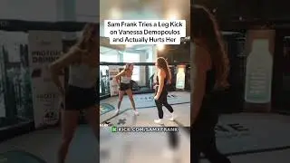 Sam Frank Tries a Leg Kick on Vanessa Demopoulos and Actually Hurts Her #samfrank #ufc