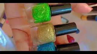Glitter Nails Polish Colour Silver Green Golden Blue Red