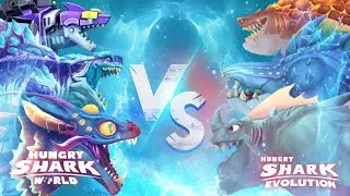 HUNGRY SHARK WORLD VS HUNGRY SHARK EVOLUTION - ALL 70 SHARKS UNLOCKED BEHEMOTH - TOP 10 SHARKS 2022