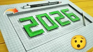 How to draw 2026 3d illusion step by step drawing | #trending #foryou