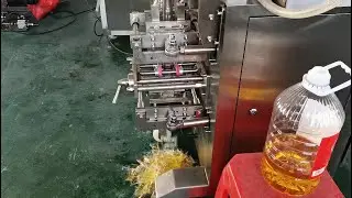 Liquid packaging machine, packaging oil package demonstration, food packaging