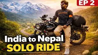 India to Nepal Solo Ride EP 2 😱 | Border Cross, Snow Mountains & Adventure