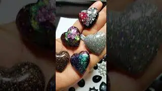 Resin Glitter Casted Hearts