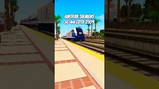 Amtrak Surfliner SC-44 CDTX [2109] Arrives At Fullerton #amtrak #roblox #railfan #shorts