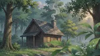 Cozy Rainy Cottage ASMR ☔🍵 | Boiling Kettle, Cat Purrs & Forest Ambience