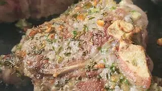 LAMB CHOPS in a RED WINE BUTTER SAUCE