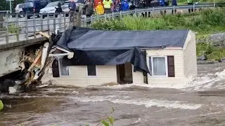 Norway news | Norge: Bobil skyller bort etter kraftig flom fra Storm Hans
