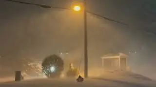 Lake-Effect Snow Causes Whiteout Conditions in New Buffalo